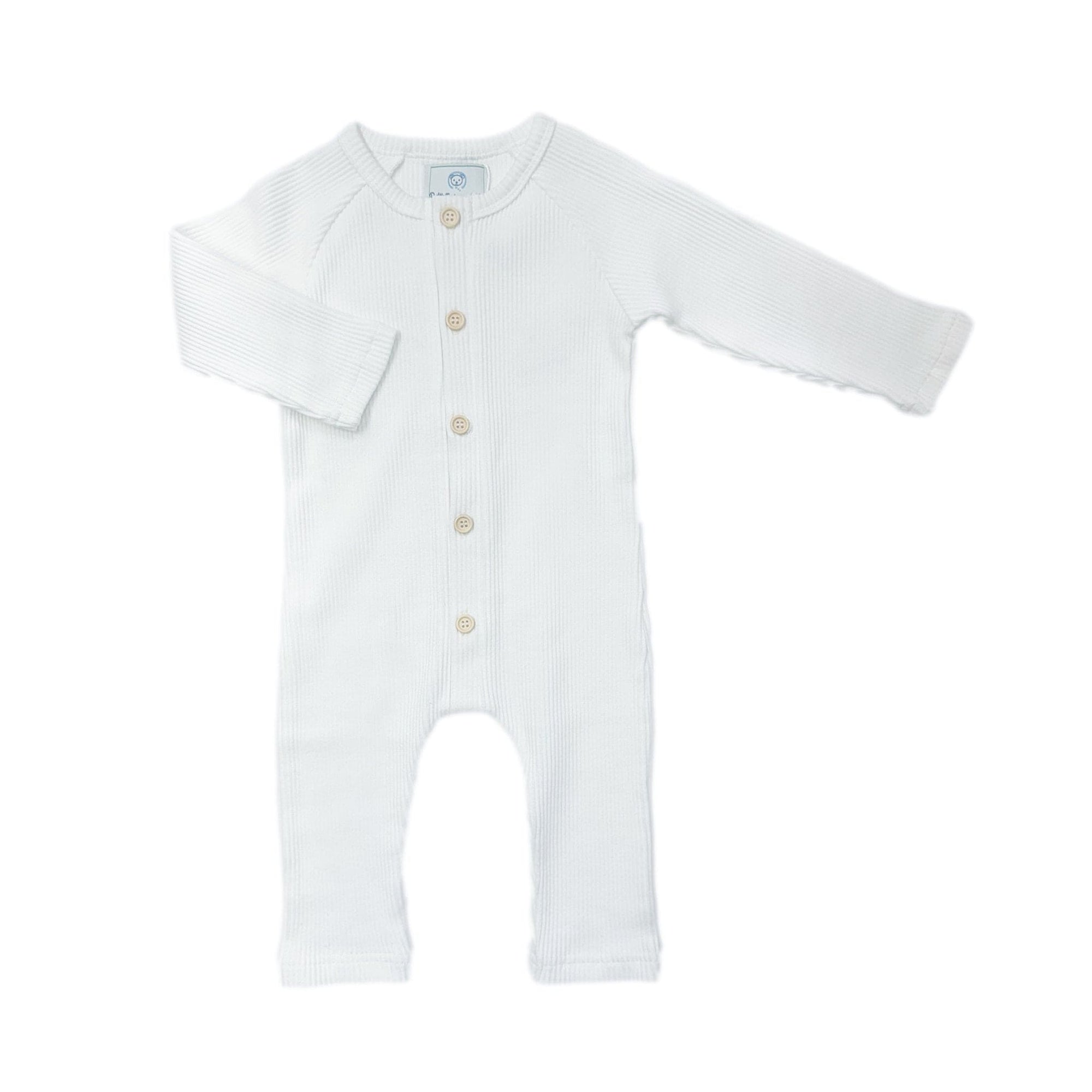 Baby Girls | Ribbed Cotton Playsuit | White