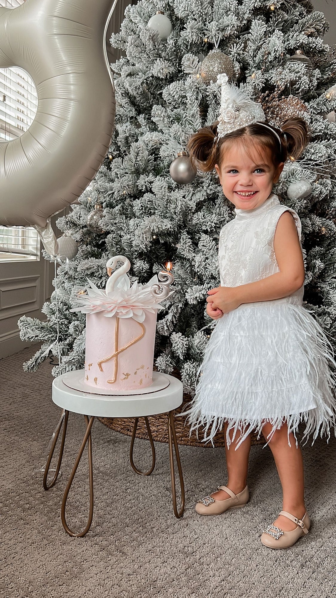 Baby Girls | Eliza Feather Dress | Ivory