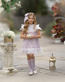Baby Girls | Dove Lace Overlay Dress | Beige