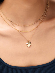 Alexa Charm Necklace | 14K Gold on Brass | Freshwater Pearls/Cubic Zirconia