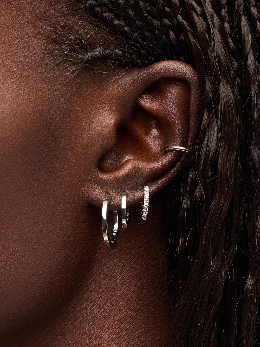 Huggie Hoops | Rhodium on Brass