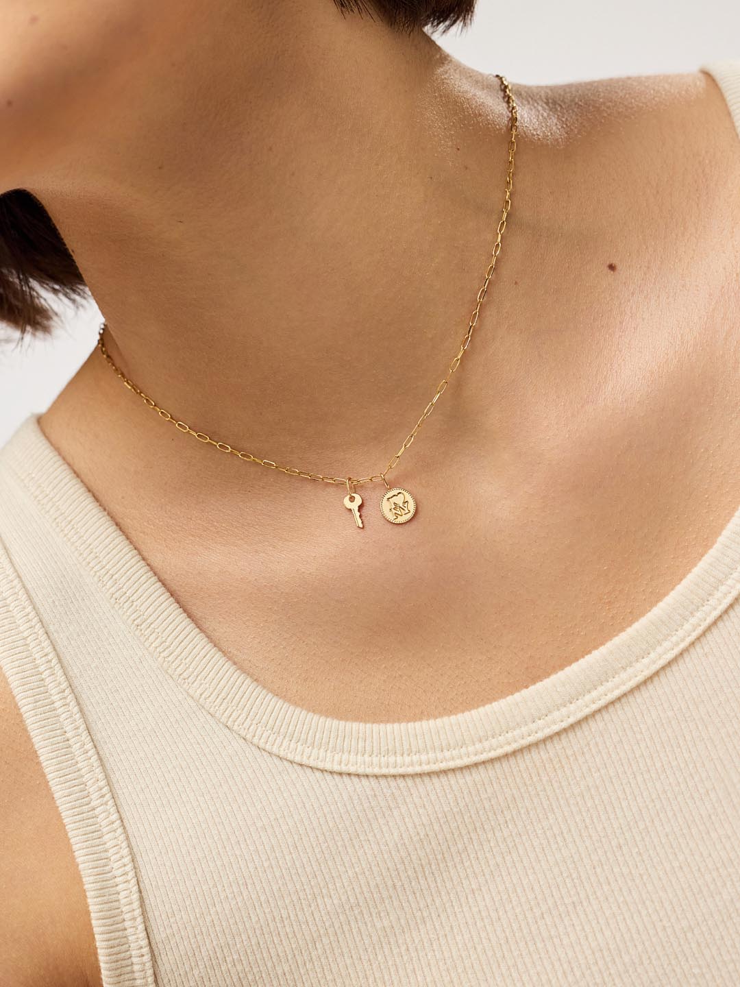 Mini Key Charm Pendant | 10K Solid Gold