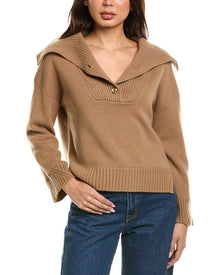 The Cashmere Project | Womens | Sailor Collar 100% Cashmere Pullover | Brown