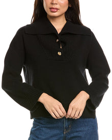 The Cashmere Project | Womens | Sailor Collar 100% Cashmere Pullover | Black