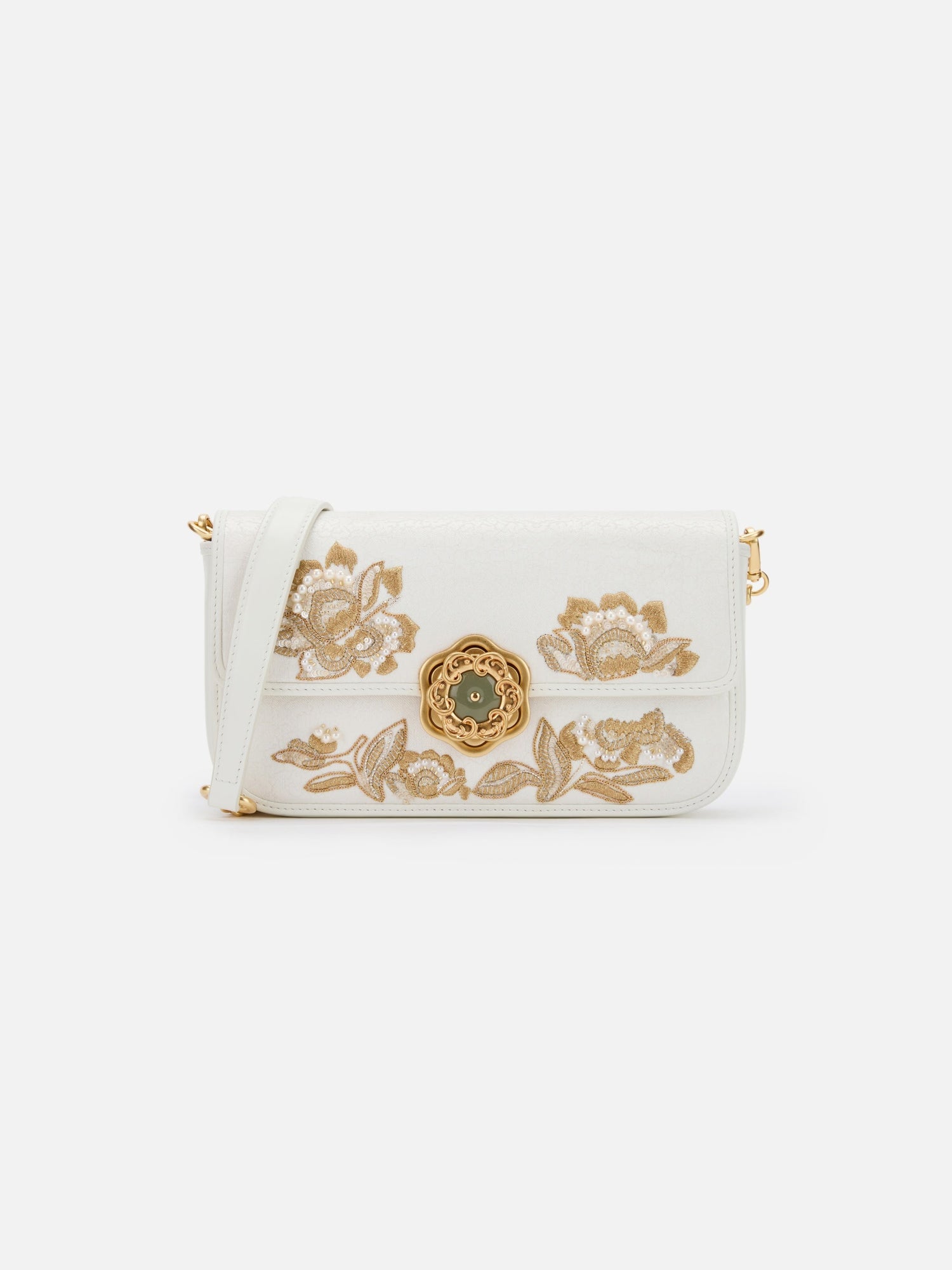 Chinese Style Embroidered Bag | White