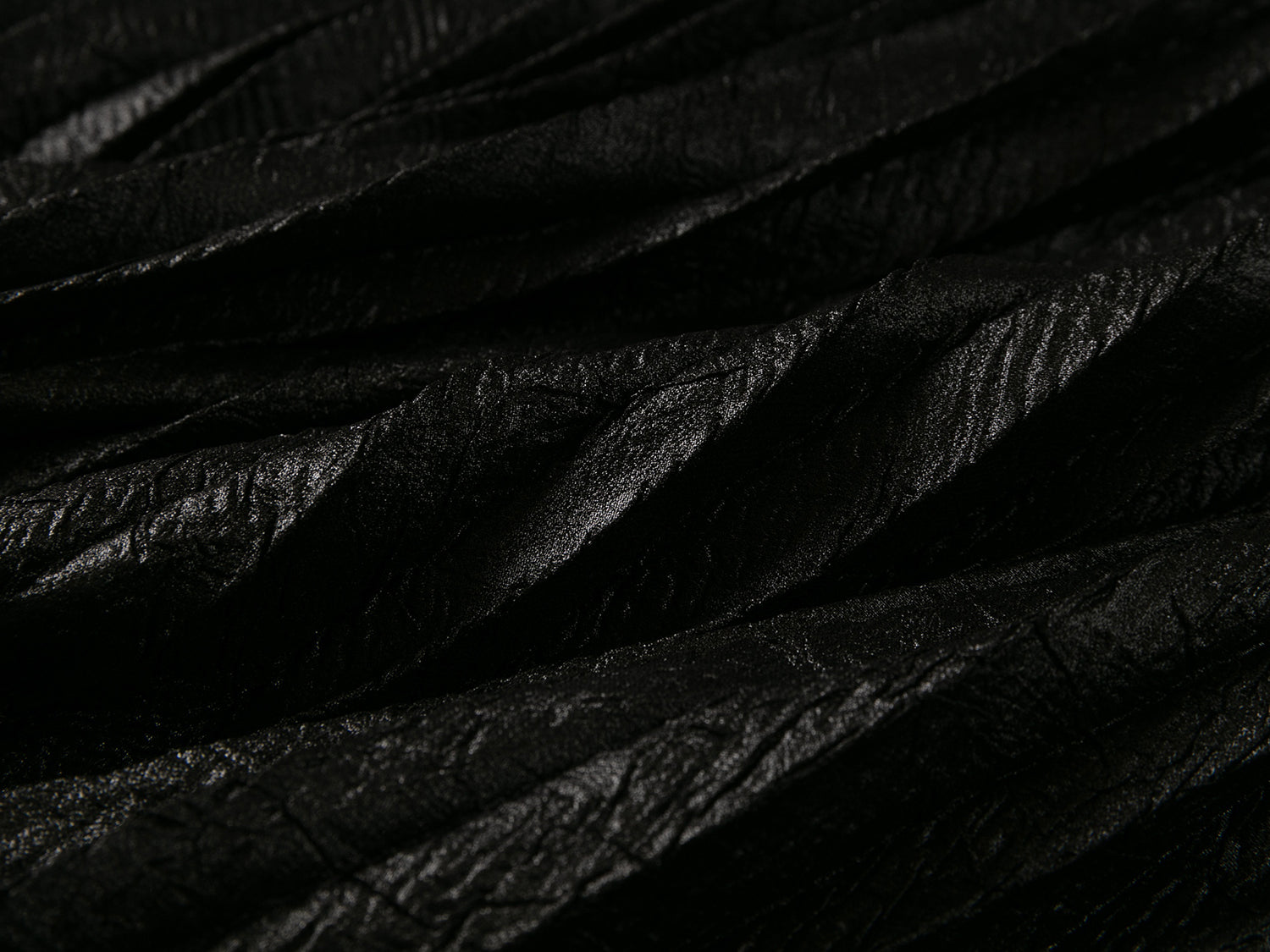 Pleated Gauze Midi Skirt | Black