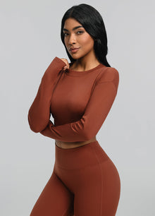 Cropped Long Sleeve | Rust Brown