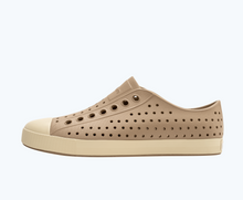 Side view of a Native Shoes Adults Jefferson | Flax Tan/ Bone White Footwear