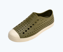 Angled view of a Native Shoes Jefferson | Rookie Green/ Bone White Footwear