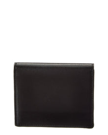 TOTEME | Womens | T-Lock Fold-Over Small Leather Card Case | Black