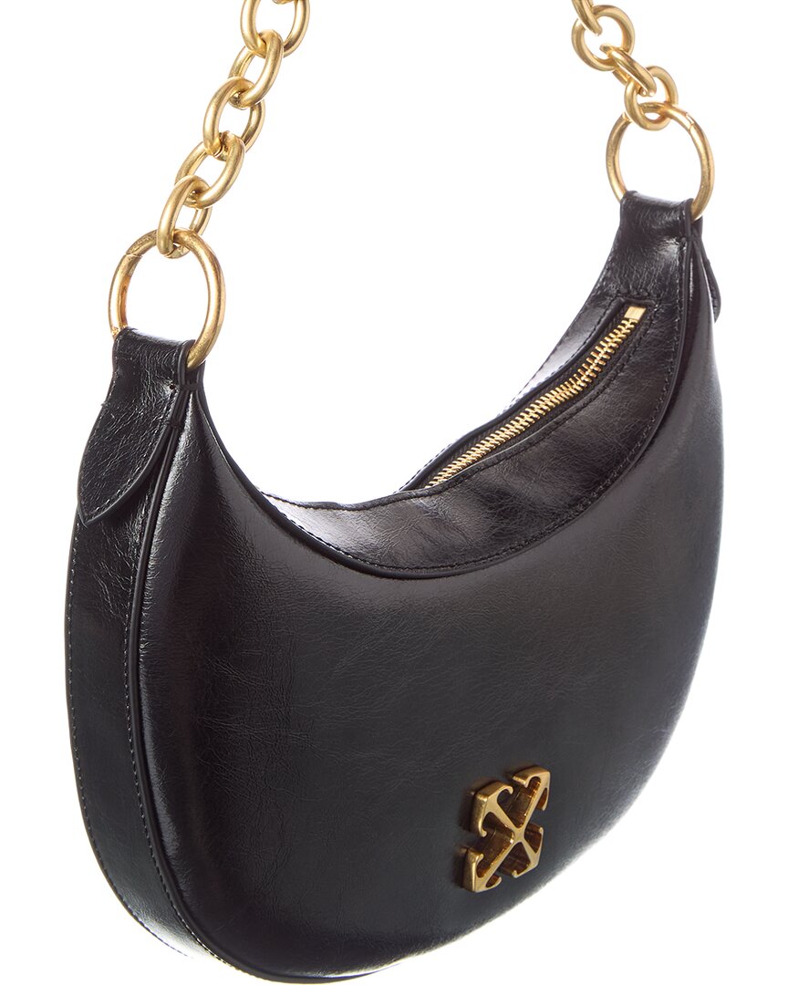 Off-White | Womens | Hemisphere Leather Hobo Bag | Black