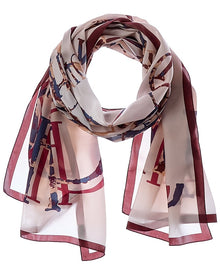 Jimmy Choo | Womens | Logo Silk Scarf | Pink/Maroon Multi