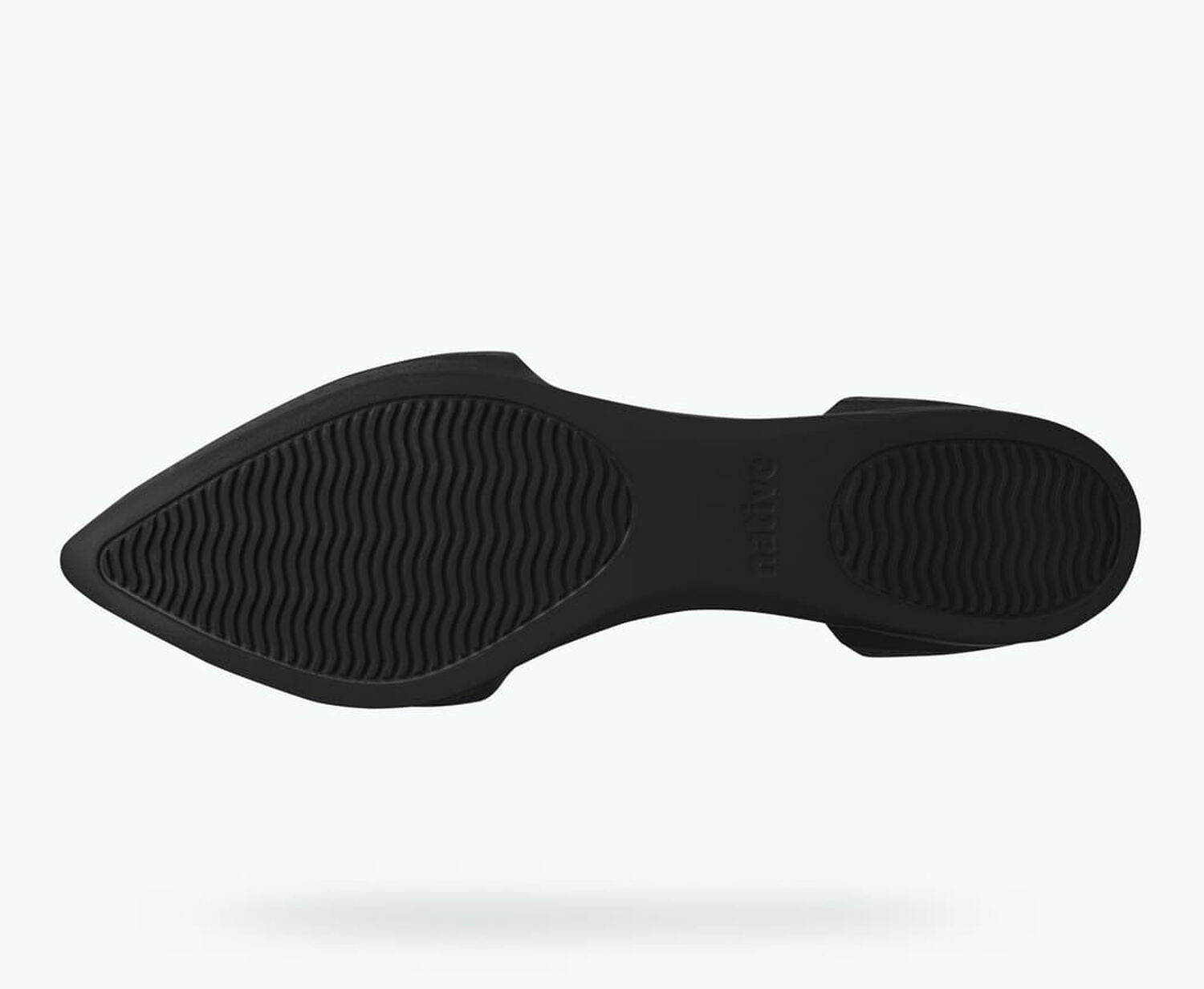 Bottom view of a Native Shoes Audrey Print | Jiffy Black/ Shell Polka Dots Footwear