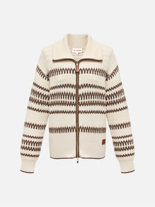 Yak Wool Ethnic-Style Zippered Collar Coat | Beige