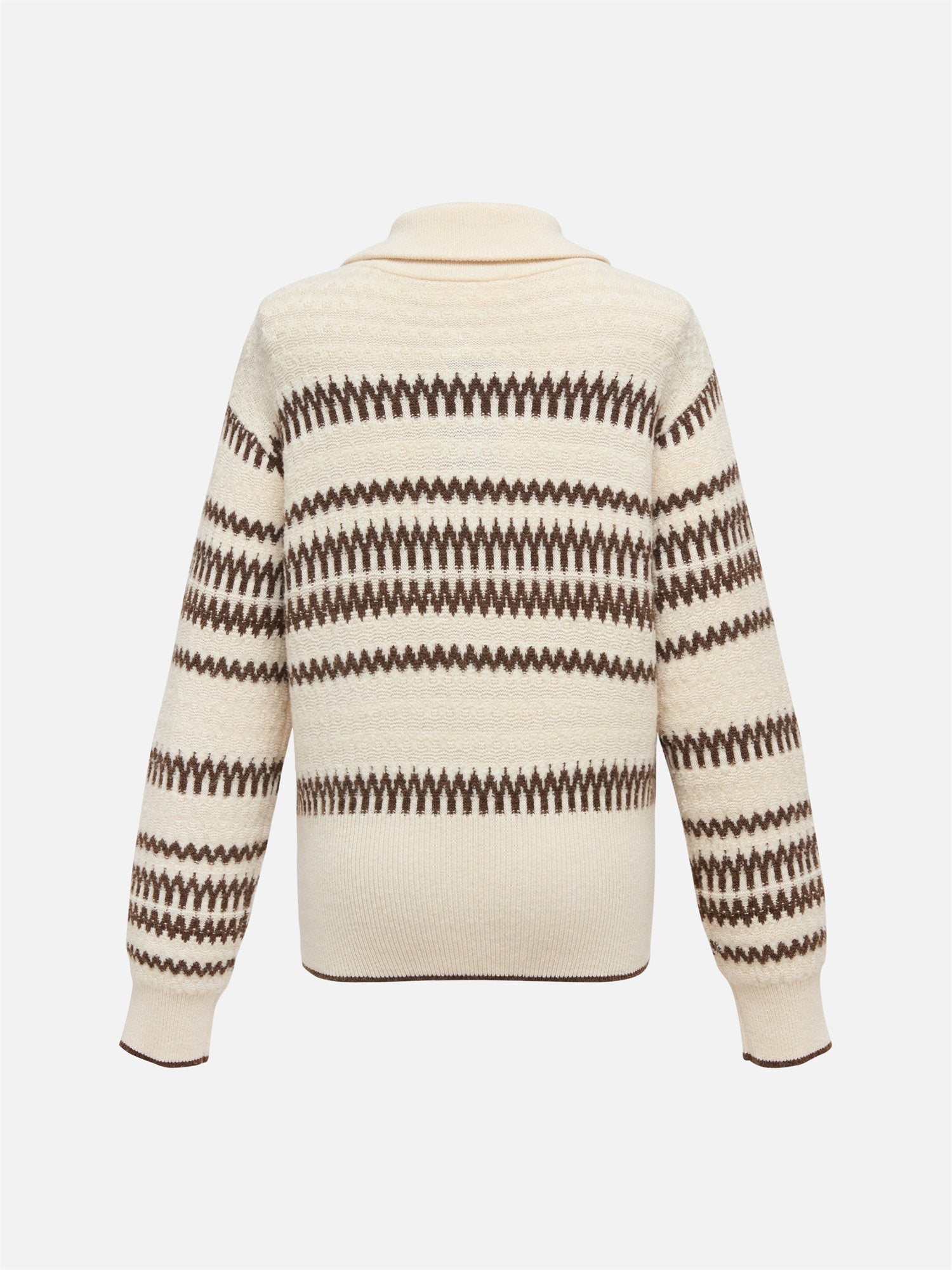 Yak Wool Ethnic-Style Zippered Collar Coat | Beige