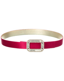 Roger Vivier | Womens | Centure Pilgrim Satin & Leather Belt | Pink