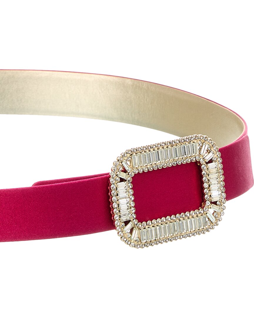 Roger Vivier | Womens | Centure Pilgrim Satin & Leather Belt | Pink