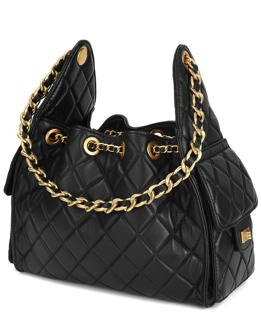 Tiffany & Fred Paris | Womens | Quilted Leather Shoulder Bag | Black
