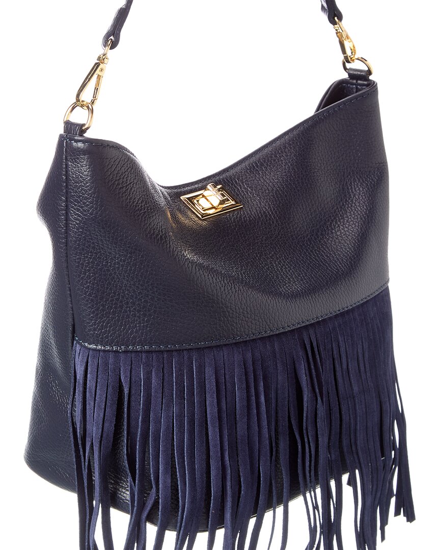 Isabella Rossetti | Womens | Arizona27 Leather Fringe Tote | Navy