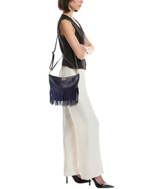 Isabella Rossetti | Womens | Arizona27 Leather Fringe Tote | Navy
