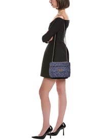 Valentino | Womens | Rockstud Spike Medium Tweed Shoulder Bag | Blue