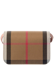 Burberry | Womens | Madison Check Canvas & Leather Crossbody | Dusty Pink