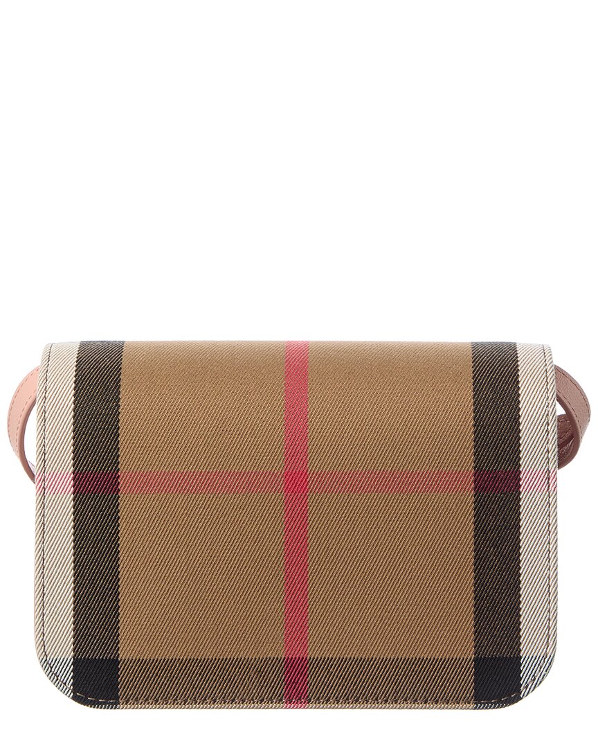 Burberry | Womens | Madison Check Canvas & Leather Crossbody | Dusty Pink