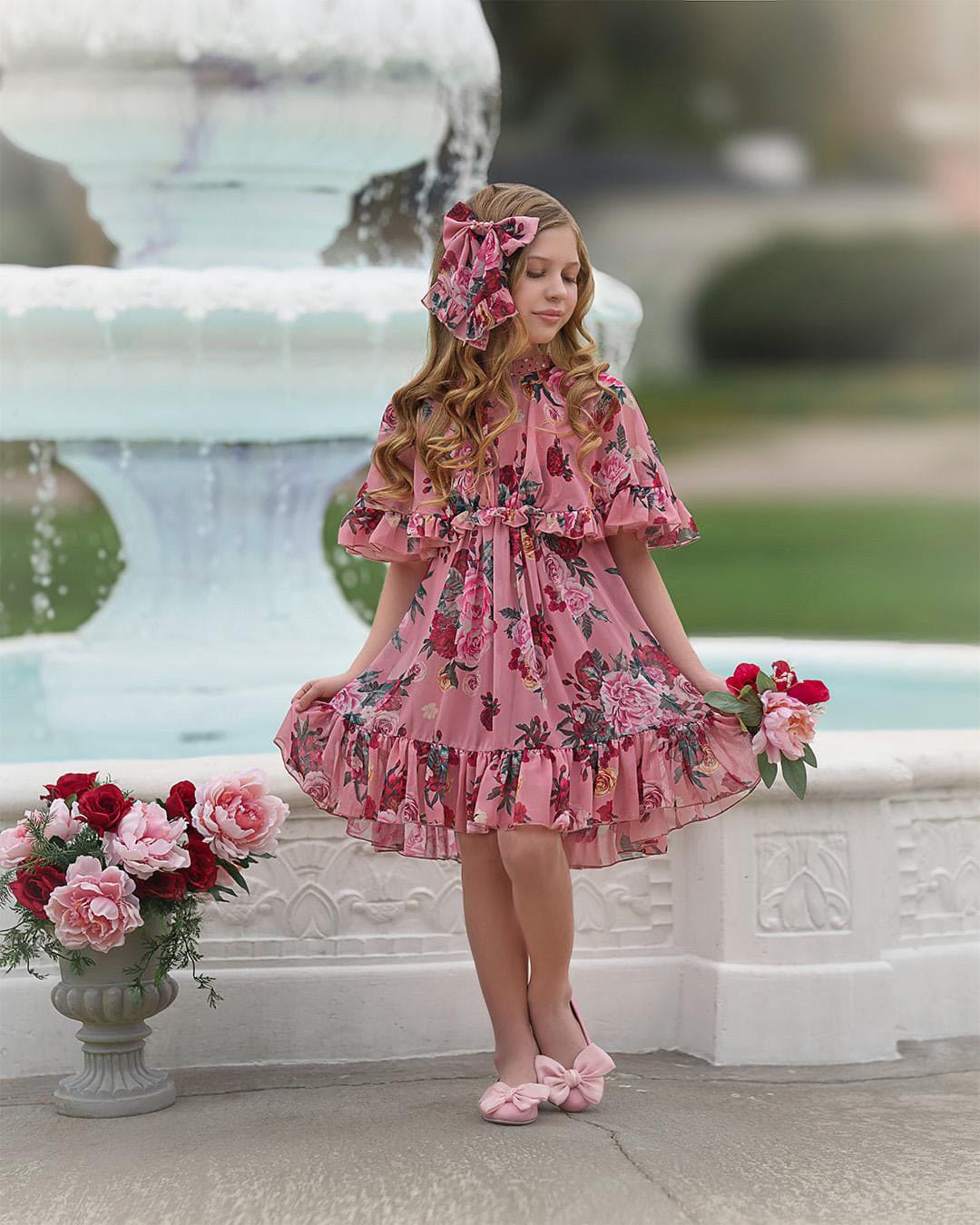 Baby Girls | Flora Flower Print Dress | Pink