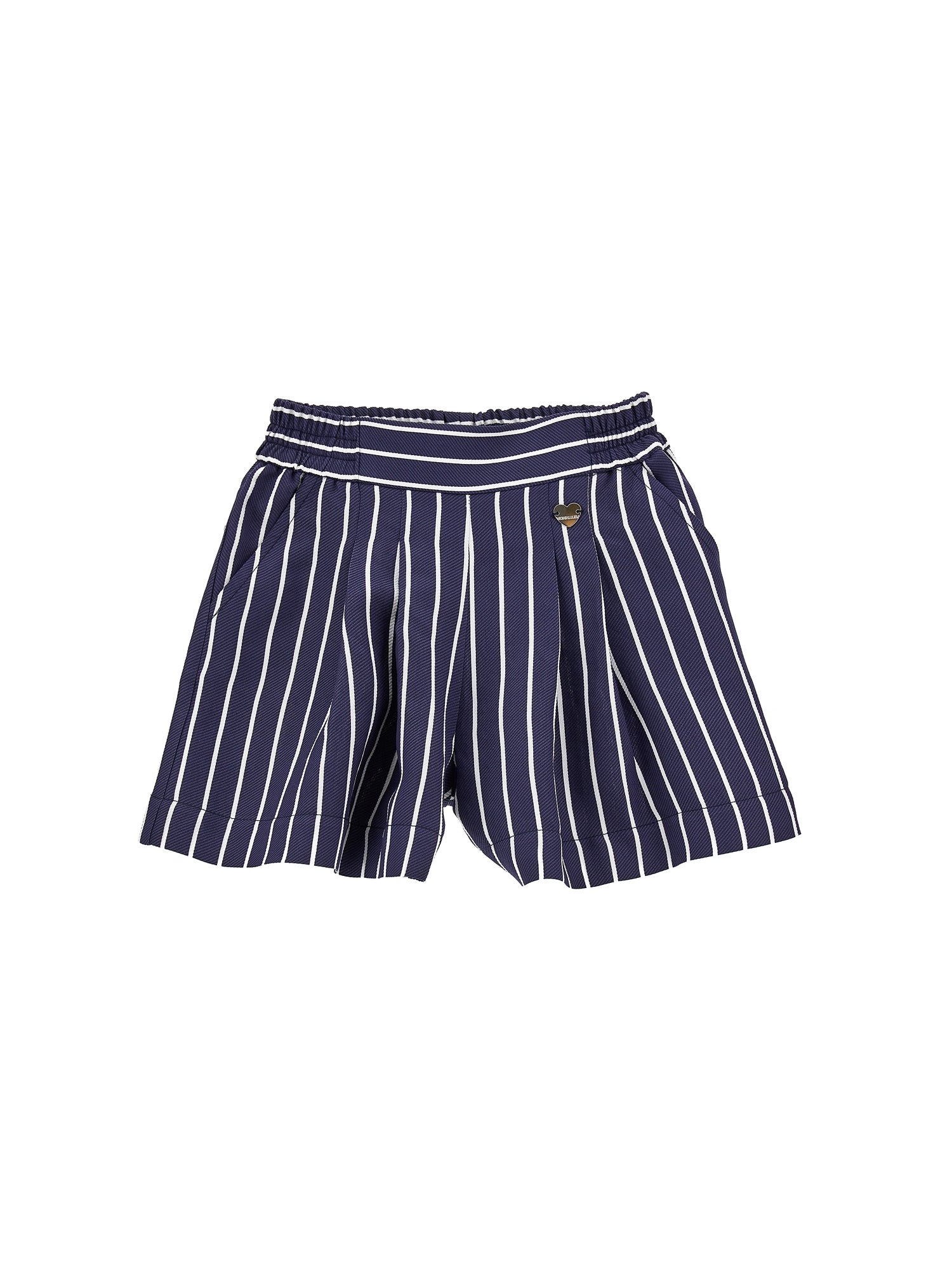 Girls | Alternating Striped Shorts | Blue/White