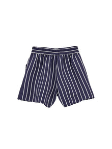 Girls | Alternating Striped Shorts | Blue/White