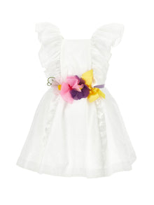 Girls | Embroidered Circle Dress | White