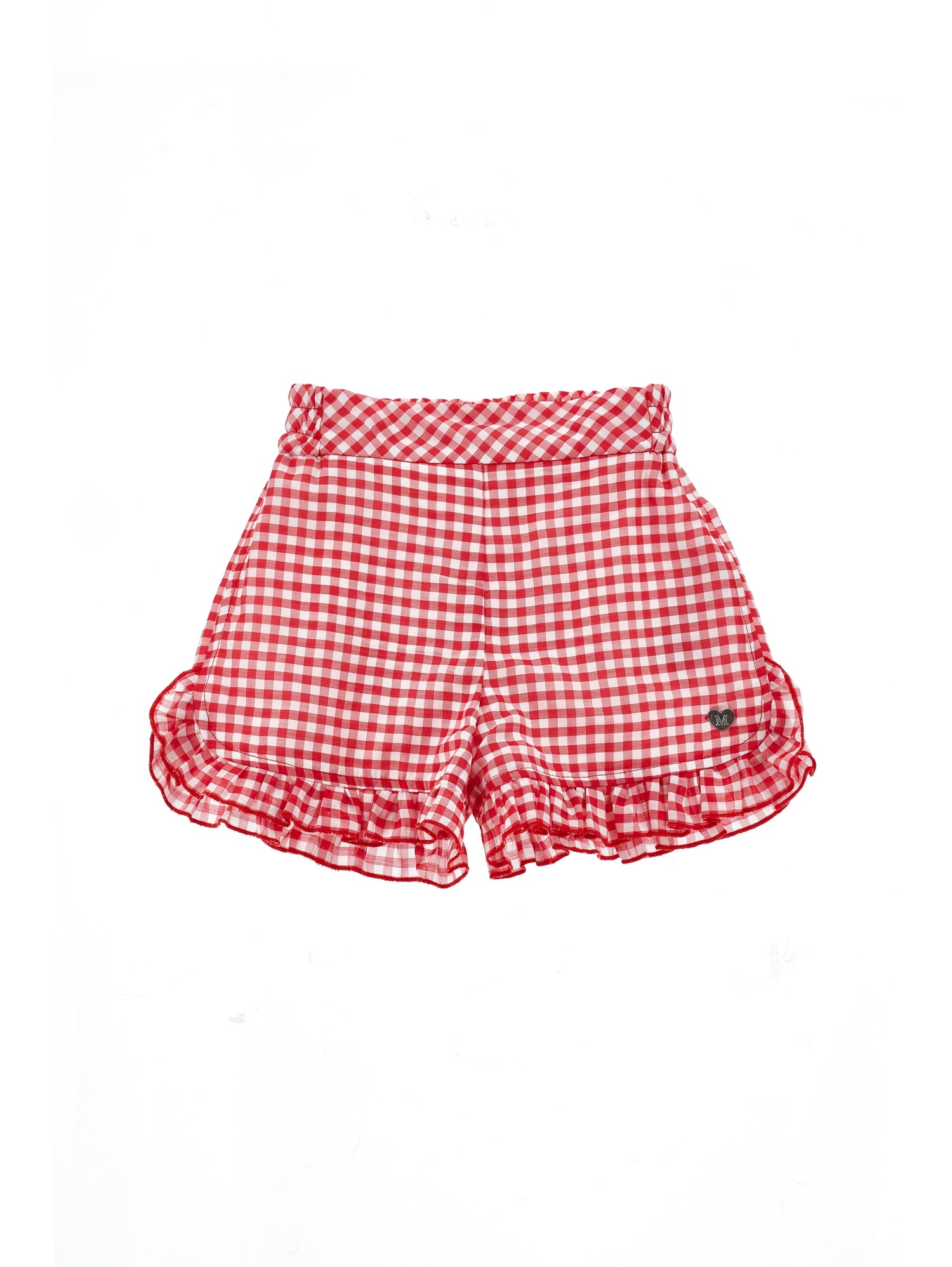 Girls | Vichy Muslin Shorts | Red/White
