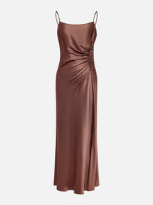 Tri-acetate Slip Dress | Brown