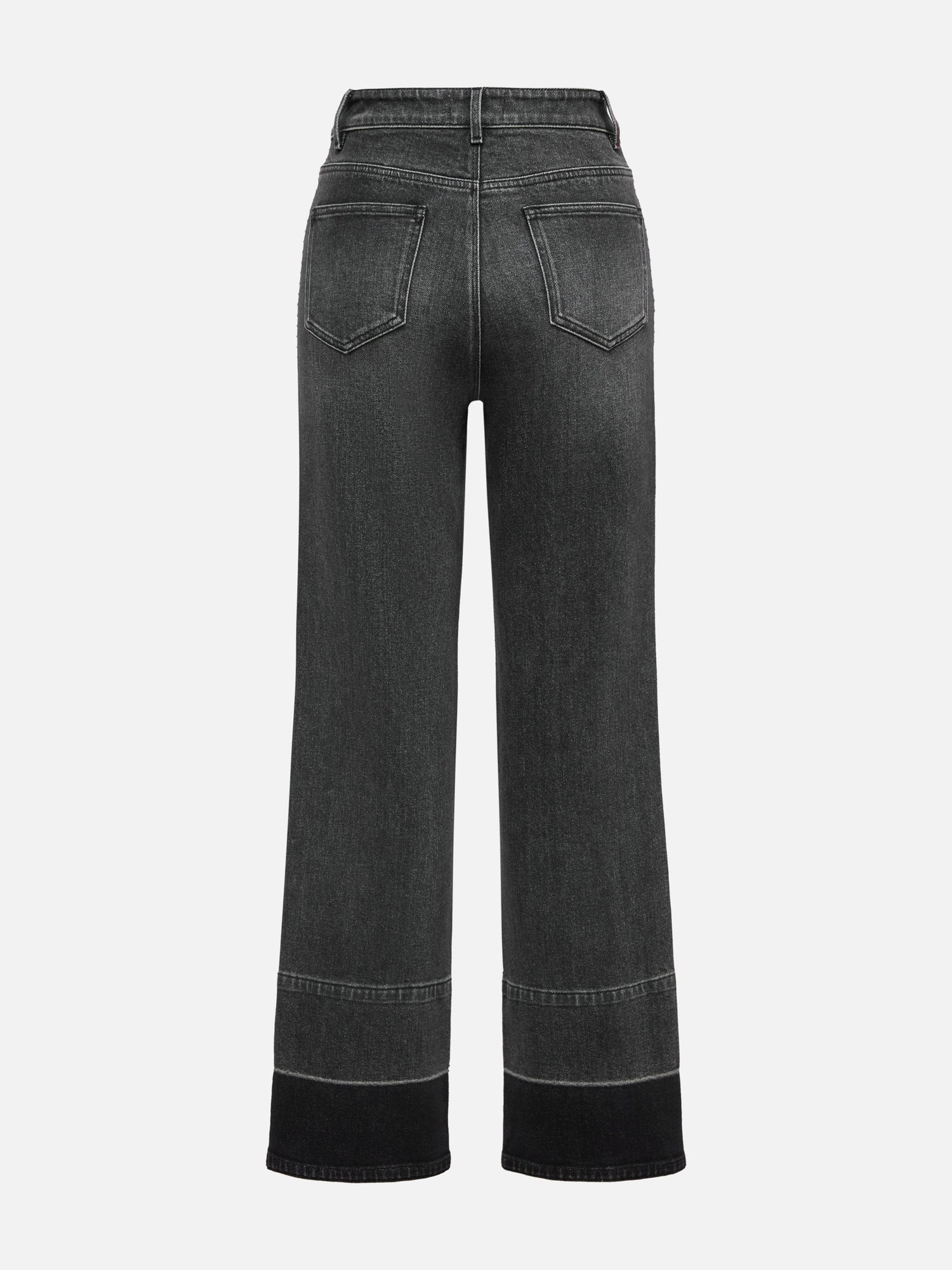 Dark-Wash Straight Leg Pants | Black