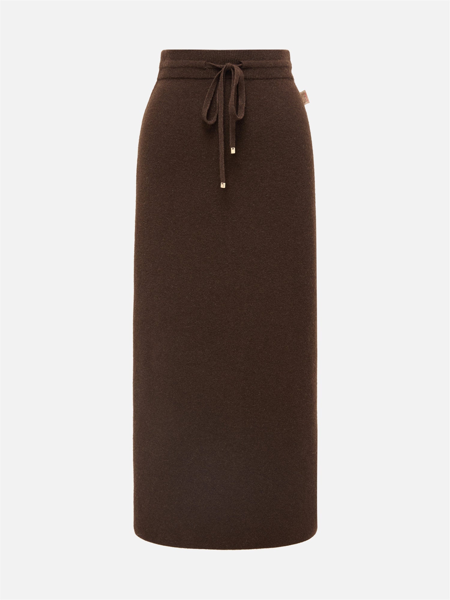 Yak Wool Straight Midi Skirt | Brown
