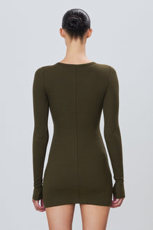 LONG SLEEVE CREWNECK MINI DRESS - ETERNE