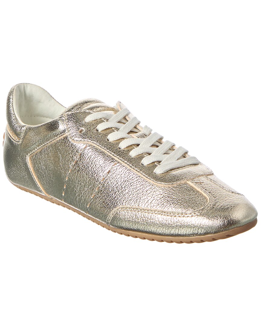 ODISSI | Womens | Laminated Metallic Leather Sneaker | Gold