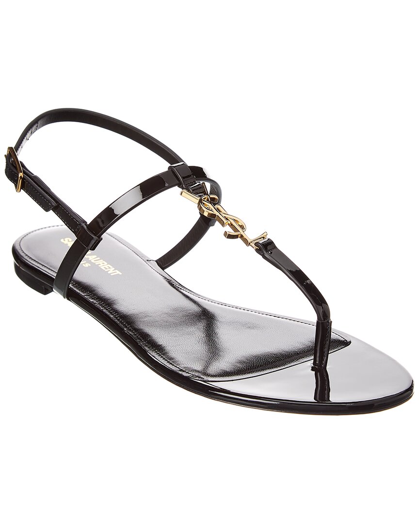 Saint Laurent | Womens | Cassandra Patent Sandal | Black