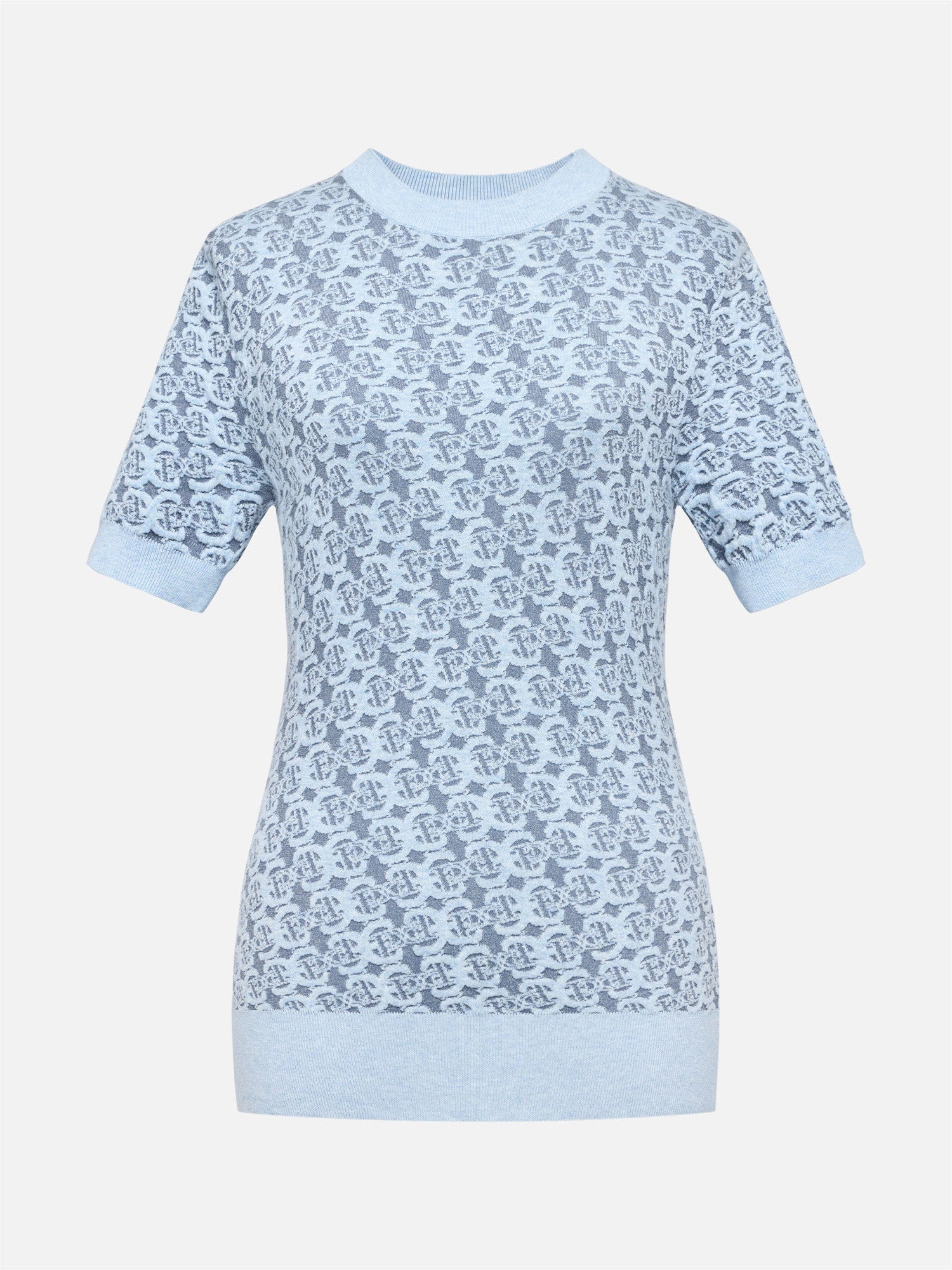 Geometric Textured Knit Sweater | Blue