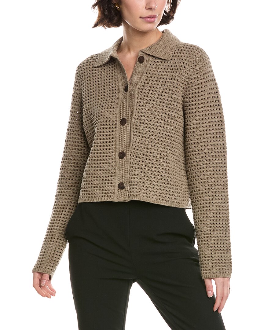 Vince | Womens | Crochet Stitch Cardigan | Green