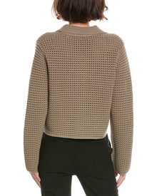 Vince | Womens | Crochet Stitch Cardigan | Green