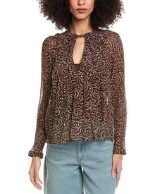 rag & bone | Womens | Amaris Silk-Blend Top | Brown Floral