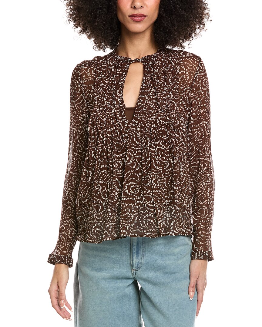 rag & bone | Womens | Amaris Silk-Blend Top | Brown Floral