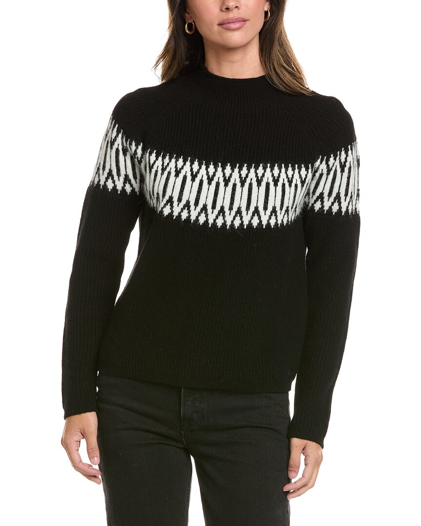 Alashan Cashmere | Womens | Islay Shaker Fair Isle Wool Sweater | Black