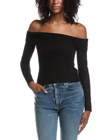 Z SUPPLY | Womens | Whimsy Off Shoulder Mesh Top | Black