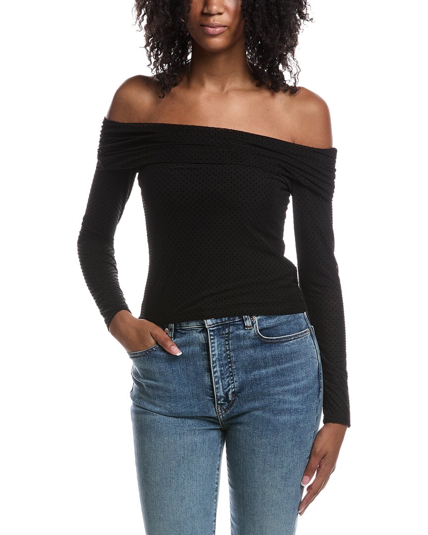 Z SUPPLY | Womens | Whimsy Off Shoulder Mesh Top | Black