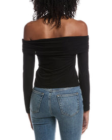 Z SUPPLY | Womens | Whimsy Off Shoulder Mesh Top | Black