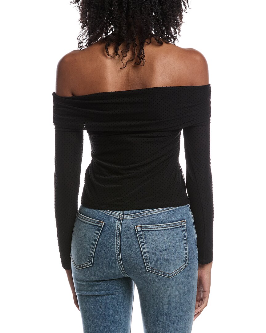 Z SUPPLY | Womens | Whimsy Off Shoulder Mesh Top | Black