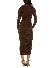 Bardot | Womens | Melina Gathered Midi Dress | Brown