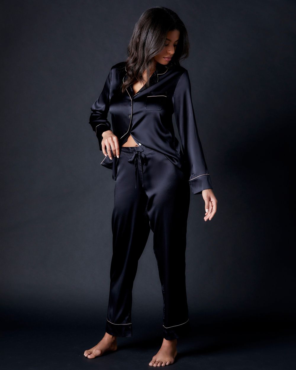 Marlene Pajama Set | Black/Blush